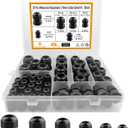 Cable Gland Waterproof,LISTENJIALE 50 pcs Adjustable 3-16mm Waterproof Cable Connectors PG7 PG9 PG11 PG13.5 PG16 PG19 Plastic Cable Gland Joints with Gaskets in PP Box(Black)