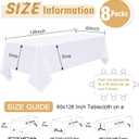 8 Pack White Tablecloth Rectangle 60x126 Inch Polyester Tablecloth for 8 Foot Tables, Wrinkle Resistant Washable Fabric Table Covers for Wedding, Party, Banquet, Buffet