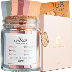 BLIEVE- Read Me When Bible Verses Jar For Women, Mothers Day Gifts For Mom, Birthday Inspirational Christian Gift