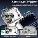 Designed for iPhone 17 Pro Case Magnetic, Compatible with Magsafe, Camera Control Button, Camera Lens Protector, Clear Soft TPU Plated Phone Case for iPhone 17 Pro, Natural Titanium