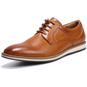 Mofri Men's Casual Dress Shoes Formal Oxford (7.5, Brown Pu)