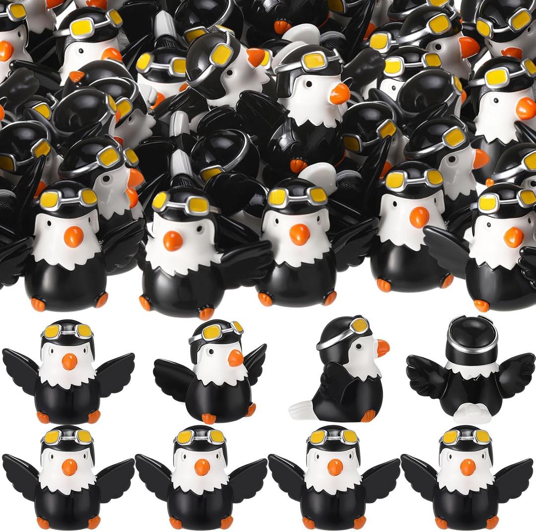 Kathfly 20 Pcs Mini Resin Bald Eagle Pilot Style Miniature Patriotic Bald Eagle Bird Figurines for 4th of July Independence Day 250th Anniversary Outdoor Garden Office Home Party Decor Gift