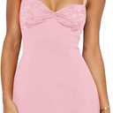 Women's Summer Mini Dresses Sleeveless Sexy Square Neck Lace Splicing Cocktail Party Straps Bodycon Dress, Size: S