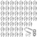 50 PCS 3/16 Inch Wire Rope Clamp, M4 Stainless Steel Cable Clamps, U Bolt Saddle Fastener, Wire Rope Cable Clip Clamps