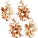 Ling's Moment 17.5" Tall Standing Artificial Flowers Arrangements 4pcs Fall Wedding Aisle Runner Chair Decorations Rust & Sepia Centerpieces for Ceremony Reception Rose Floral Party Outdoor