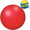 Large Sensory Massage Ball Bouncy Exercise Ball with Tactile Spikes 22 inch Big Inflatable Balls with Air Pump for Girls Boys Outdoor Indoor Pool Beach (red)