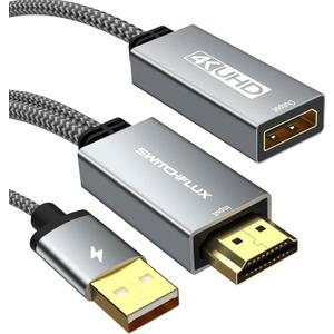 HDMI to Displayport Adapter, 4K@60Hz Active HDMI Male to DP Female Converter Adapter High Speed HDCP 2.2 Cable for PC,NVIDIA,AMD,NS,PS4/5,Xbox One/Series X (8.66 in)