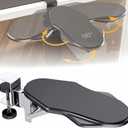 Computer Arm Rest for Desk, 180 Adjustable Rotating Desk Extender Tray, 90 Foldable Elbow Arm Support, Ergonomic Desk Arm Wrist Rest Shelf for Home and Office (Medium (1 Count), Black)