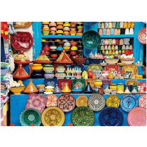 BenBen 1000 Piece Jigsaw Puzzle for Adults, Moroccan Pottery, Jigsaw Puzzle with Letters or Patterns on Back, Challenging Puzzle for Game Night