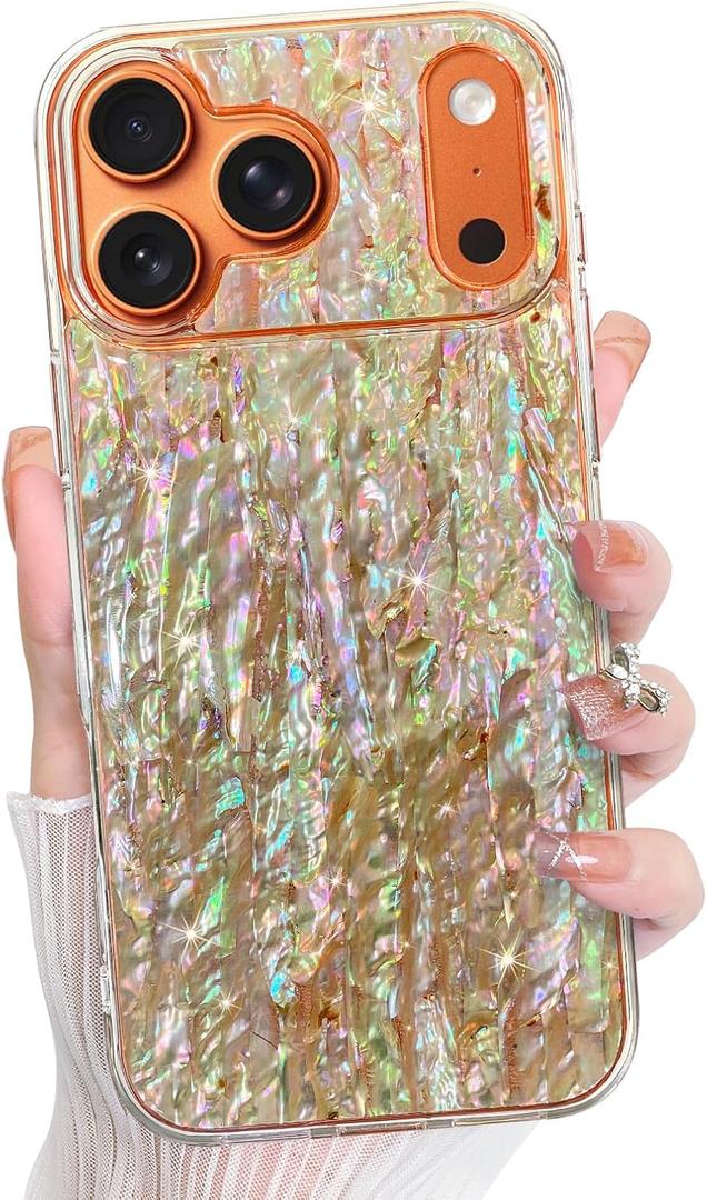 Bonoma for iPhone 17 Pro Max Case 2025 Sparkly Glitter Bling Back, Magnetic Support for MagSafe Shockproof, Crystal and Clear High-Duty Protection for Girls Women -Glitter Marble