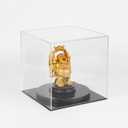 Acrylic Box with Black Base, Simple Self-Assembly Clear Trophy Display Case with Lid, Countertop Clear Square Acrylic Box Cube Storage Containers for Office Home, 7x7x7Inch