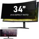 34 Inch Computer Privacy Screen Filter for 21:9 Ultra-Wide Aspect Ratio Widescreen Monitor - Anti Glare Blue Light Filter, Screen Protector - Made in Korea