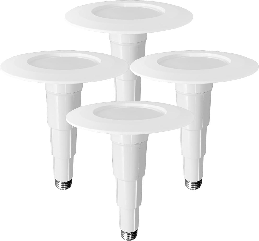 Soliseed 4 Pack 4 Inch LED Can Lights Length Adjustable Recessed Lights,Retrofit Downlight ETL Damp Rated,9W=40W,5000K Daylight,500LM,Dimmable,Easy Installation,Bevel Trim,E26 Base