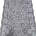 Runner Rug 110" x 36" Vintage Living Room Rug Area Rug for Bedroom Non-Slip Rug Gray Floral Floor Rugs  