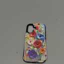FUNMIKO for iPhone 17 Wallet Case with Card Holder, RFID-Blocking, Military-Grade Drop Protection & Floral Animal Design, Magnetic Closure with Leather Kickstand - Abstract Flowers
