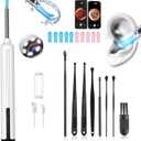Ear Wax Removal, Ear Wax Removal Tool Camera with 1080P and 6 LED Lights, Ear Cleaner with 10 Replacement Tips, Earwax Removal Kit with Camera and 7 Pcs Ear Picks for Android/iOS