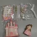 Hooqict 33PCS Princess Cake Decorations Set with Butterflies, Balls, Castle Cake Toppers & Cupcake Toppers for Girls Princess Birthday Party Decorations Tea Party Supplies