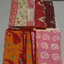 Payalrugs Kitchen Towels Mixed Assorted Set of 5 Vintage Floral Kantha Cotton Kitchen Towels, 20x25 Inches, Multicolour