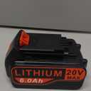 Futurebatt [1Pack] 6.0Ah HIGH OUTPUT Long-lasting 20V Lithium Battery for Black and Decker 20 VOLT LB20 LBX20 LBXR20 LBXR20B LBXR2020 LBX4020 LB2X4020 LST220 Tool Battery