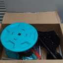 Garden Hose Reel for Outside, Hold Up to 100 ft of 5/8 Hose, Portable Hose Reel Cart with Adjustable Armrests and 2 Wheels, Durable Water Hose Holder for Garden, Yard, Lawn (Blue)