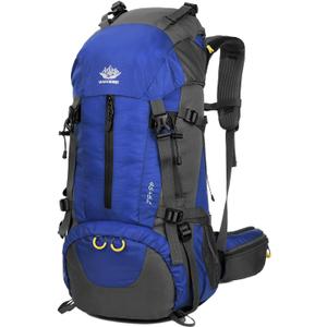 WoneNice 50L(45+5) Waterproof Hiking Backpack - Outdoor Sport Daypack with Rain Cover (Sapphire Blue)