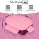 My Vesperbox Lite  Mini Lite - Kids Bento Lunch Box  Extra Durable Lunchbox for Toddlers and School  Leakproof, Child-Friendly, Ideal for Daycare, Preschool & Elementary School (7.48 x 5.12 x 1.97 in, Mini Lite - Pink - Purple - 19x13x5cm)