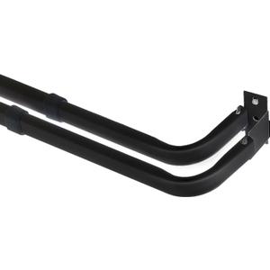 Yafa Home Fashion Durable Double Standard White Adjustable Curtain Rod Hardware Included (Black, 28"-48")