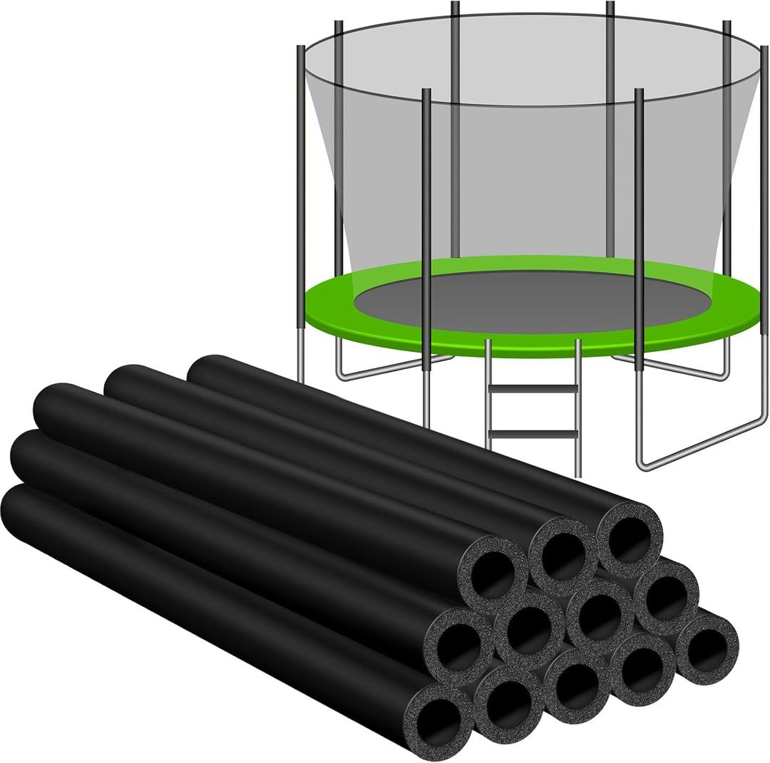 12PCS Rubber Trampoline Pole Covers, 1.26 Inch Diameter Trampoline Replacement Poles, Protective Trampoline Pole Rubber Sleeves for Safe Protection Trampoline Accessories
