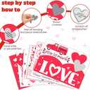 12 Pcs Valentine's Day Scratch Off Cards - DIY Naughty & Nice Interactive Greeting Kit with Silver Heart Stickers, Love Notes & Coupons, Gift for Kids Classmates Friends Couples Party Favors (Pink)