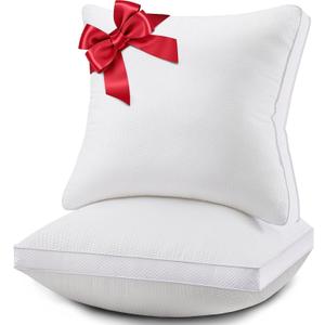 20x20 Premium Down Alternative Pillow Inserts, Set of 2  Ultra-Plush Throw Pillows with 100% Cotton Cover for Sofa, Couch & Bed  Luxury Machine Washable Cushions (White)