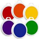 Zeustbonwe 6 Pcs 7-inch Large Washable Ink pad,Rainbow Stamp pad, Suitable for Hand and Foot Print Art,Children's Art Creation, and Scrapbooking,Paper Crafts,Leave a Mark on the Baby's Growth