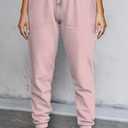 Waitfairy Sweatpants Women - Joggers for Women High Waist Baggy Sweat Pants for Womens Joggers with Pockets (Pink, XL)
