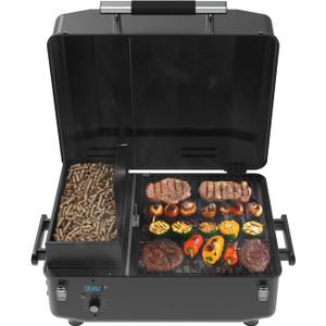 Z GRILLS 200A Portable Wood Pellet Grill & Smoker, Tabletop Wood Pellet Smoker with PID V2.0 Controller, Meat Probes, 202 sq.in Cooking Area, Fit for RVs, Road Trips & Apartments