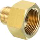 PATIKIL 3/4 Inch (1-1/16-14UNF) Female x 1/2 Inch (3/4-16UNF) Male SAE 45 Degree Flare Brass Connector for Air Gas Pipeline Refrigeration HVAC