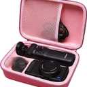 L LTGEM Camera Case Compatible with Sony ZV-1F / ZV-1 / ZV-1 II Vlog Digital Camera, Tripod, Microphone and Vlogger Accessory Kit, Magenta+Pink