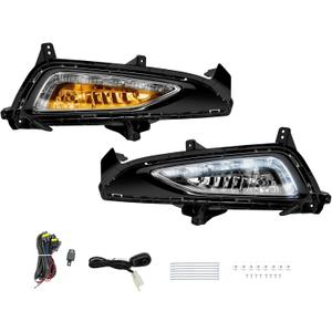 LED&DRL Fog Light Fit For 2016 2017 2018 Hyundai Tucson, A Pair Of Front Bumper Fog Lamps With Clear Lens And Covers