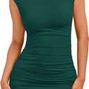 Trendy Queen Women Mini Bodycon Spring Summer Dresses 2026 Going Out Sexy Cocktail Party Club Date Night Casual Graduation Sun Sundress Petite Elegant Formal Cute Clothes Outfits Birthday Green XS