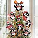 Christmas Penguin Tree Topper 9Pcs Ornament Tree Decorations for Xmas Tree Top Decoration Indoor Outdoor Home Decor Holiday Party
