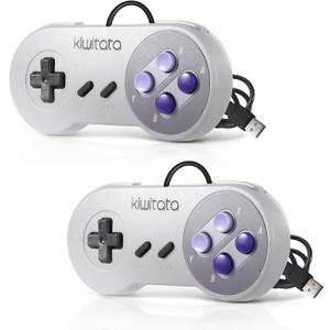 KIWITATA 2X Classic SNES USB Controller for PC Gamings, Retro SNES Wired USB Game Emulator Controller for Windows XP 7 8 11 Mac Raspberry Pi
