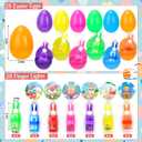 28 Pack Easter Eggs with Finger Lights, Finger Light Toys with 28 Fillable Plastic Eggs, Easter Egg Fillers, Easter Basket Stuffers for Kids, Egg Hunt Prizes, Party Favors, Classroom Rewards (White)