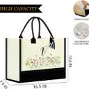 Initial Tote Bags for Women Personalized Gifts (V)