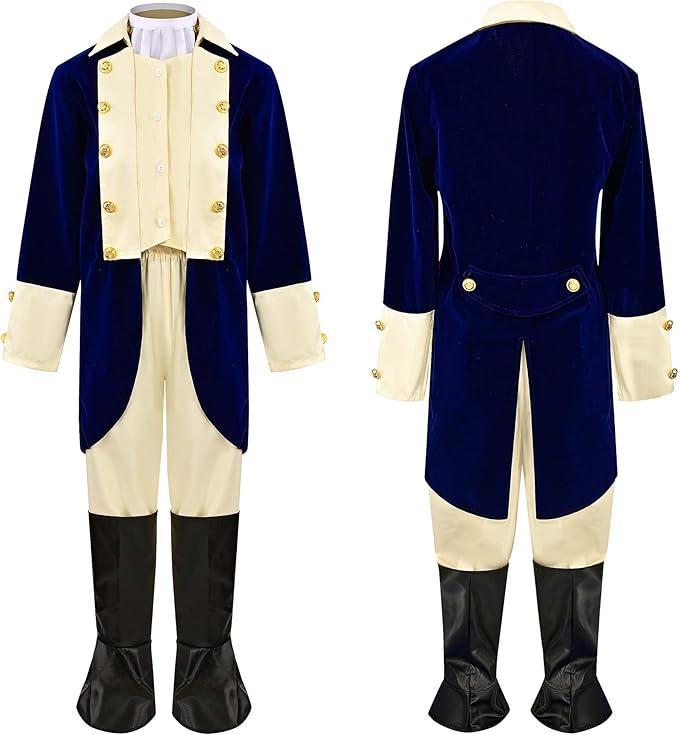 George Washington Costume for Boys, kids George Washington Costume with Wig Halloween Alexander Hamilton Costume,  Morph George Washington Costume Kids, George Washington Costume for Boys, President Costume for Boys, L