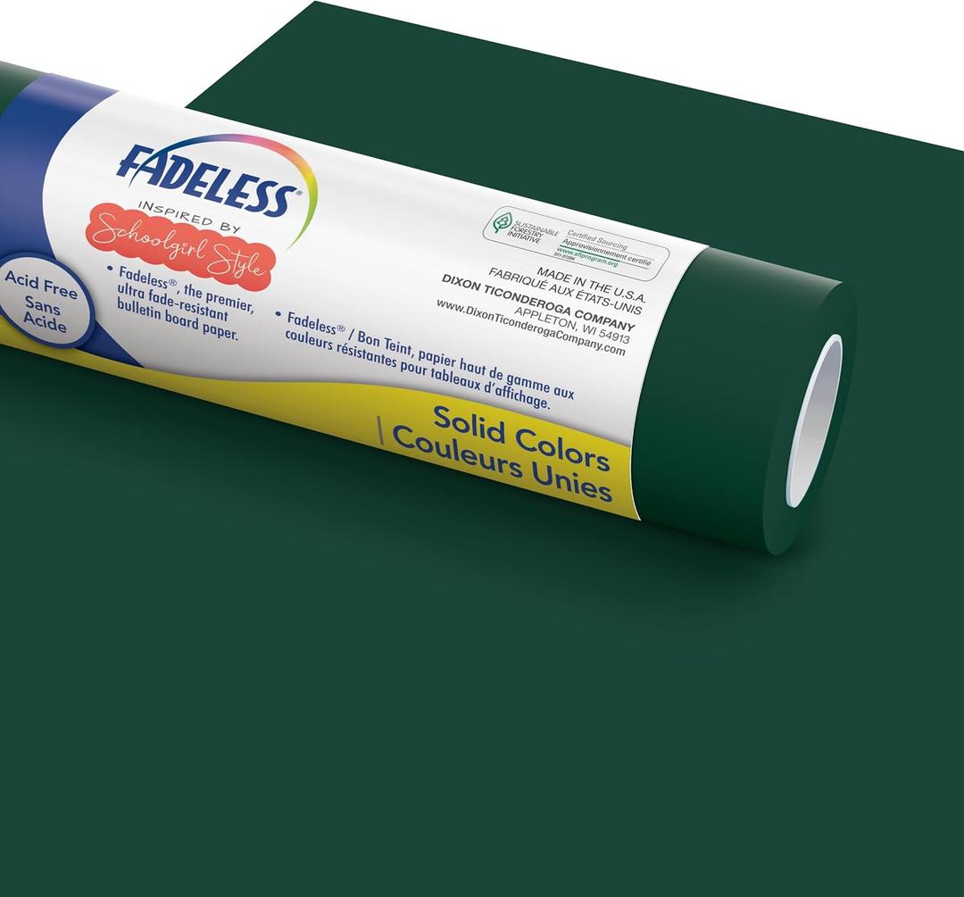Fadeless Schoolgirl Style Bulletin Board Paper, Enchanted Garden 47.25" x 25' 1 Roll