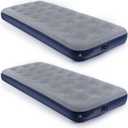Camping Air Mattress Inflatable Air Bed Flocked Surface Travel Bed Sleeping Pad Air Bed for Outdoor Camping Tent Guest TravellingNavy Blue,2 PCS (Single)