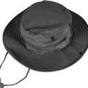 Sun Hats for Men Women Bucket Hat UPF 50+ Boonie Hat Foldable UV Protection Hiking Beach Fishing Summer Safari (Black)