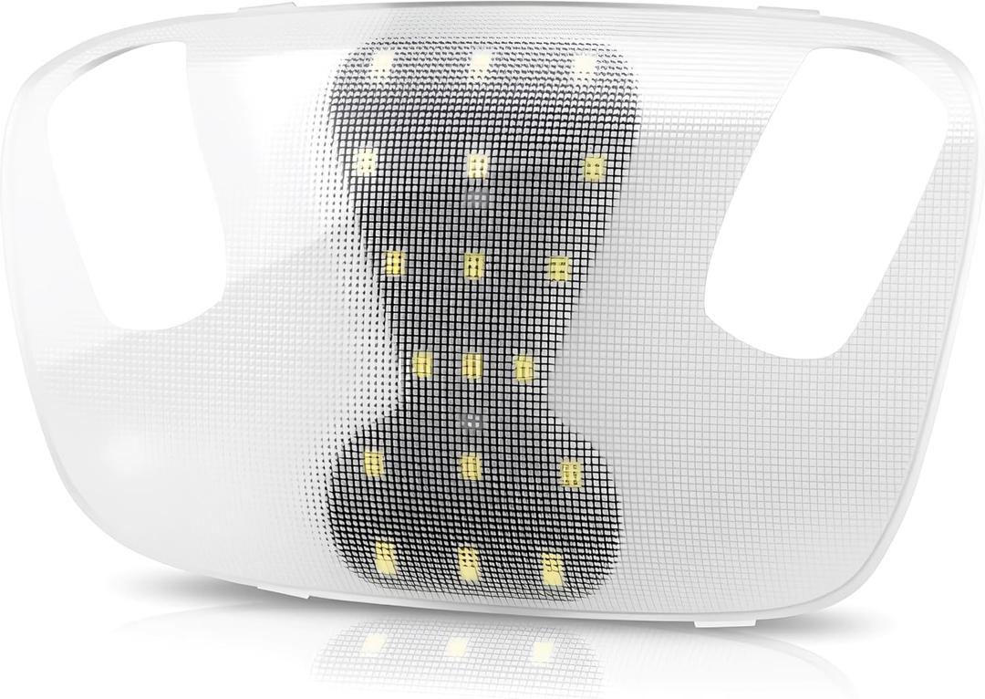 D-Lumina Interior Roof Dome Light Cover Clear Lens Overhead with White LED PCB for 1999-2007 Fo-rd F250 F350 F450 F550 Excursion, F150 Expedition Mustang Taurus, 6000K White Dome Lamp Kit, 1 Set