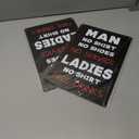 2 x ALKB Rustic Bar Sign Men No Shirt Sign No Service Man Cave Sign Retro Metal Bar Pub Decor 8x12 Inch