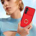 Wallet Case for Samsung Galaxy A16 5G 6.7" (RFID Blocking) PU Leather Folio Galaxy A16 Phone Case with Card Holder Ring Kickstand Shockproof Cover- Red