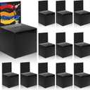 Ysglory 12 Pack Raffle Ticket Box Black Cardboard Suggestion Box with Slot Donation Ballot Boxes for Fundraising Collecting Business Card Voting Contest, 6 x 6 x 6 Inches