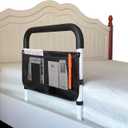 AOHHL Bed Rails for Elderly Adults Safety Adjustable Heights Storage Pocket Assist Support Side Railings for Seniors Citizens Slides Under Mattressbed Cane Bed Guard Bed Handles Bars(White)